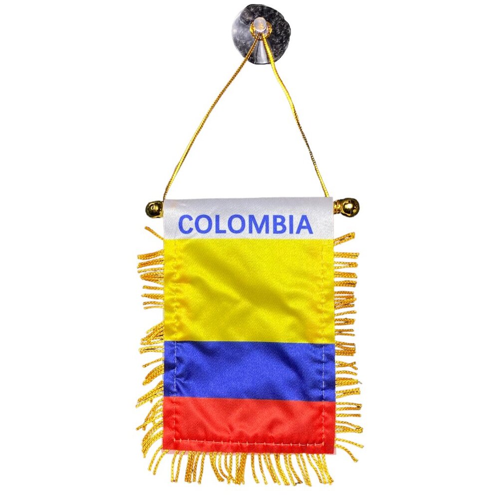 Colombia Mini Banner Flag - Car & Home Window Mirror Hanging, Double-Sided